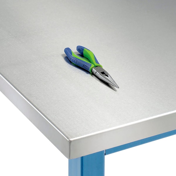 Workbench Top, Stainless Steel Square Edge, 60W x 36D x 1-1/2 Thick